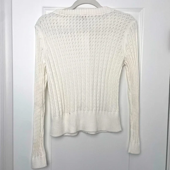TALBOTS- TEXTURED CREWNECK CARDIGAN - Picture 6 of 6